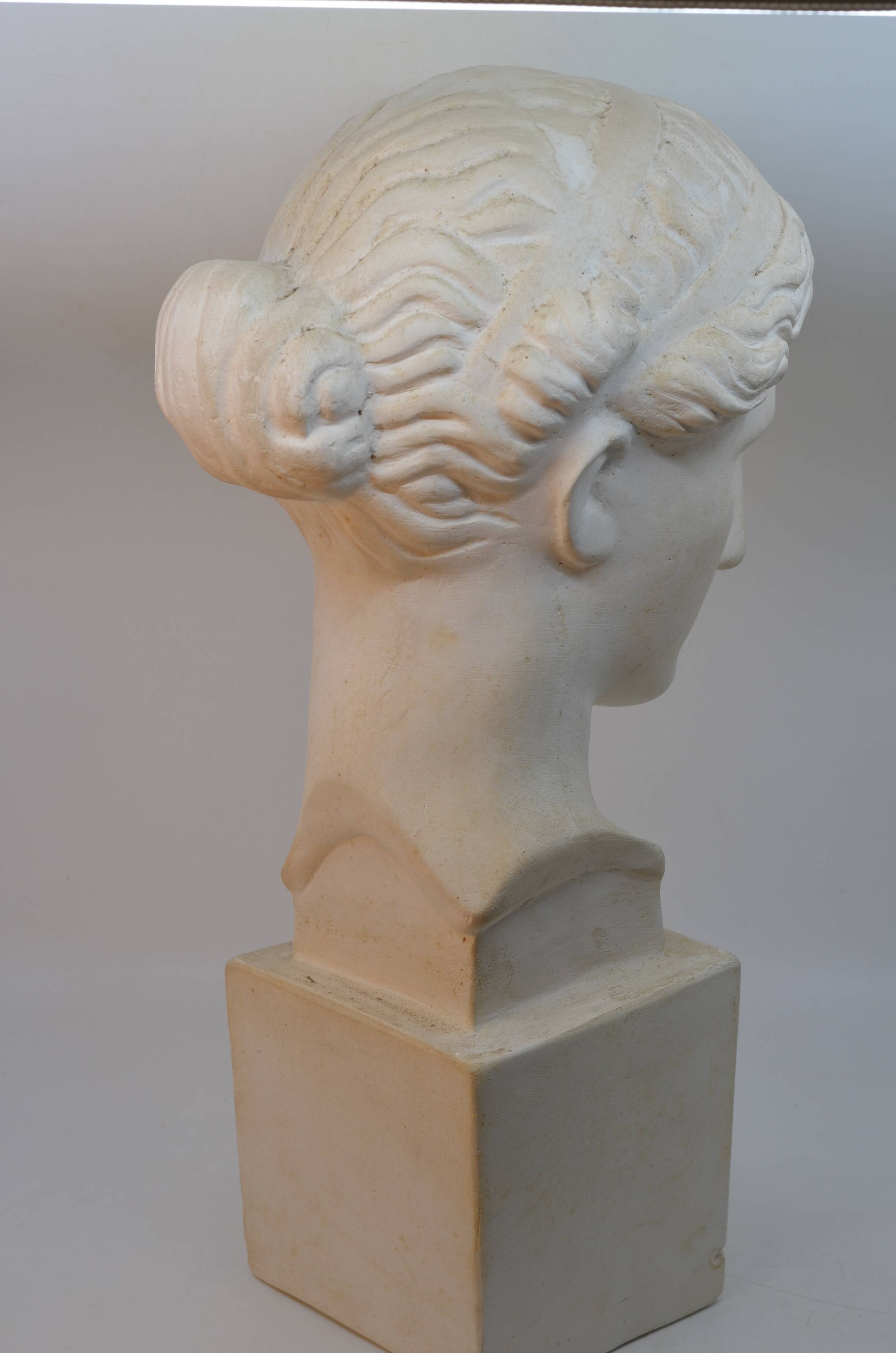 Female bust in plaster – antique style sculpture – classic head 50 cm