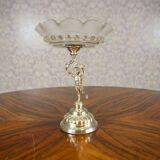 20th-Century Metal Fruit Bowl with Cherub, 1890s