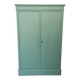 Antique solid pine wardrobe, reimagined in Celadon Green.