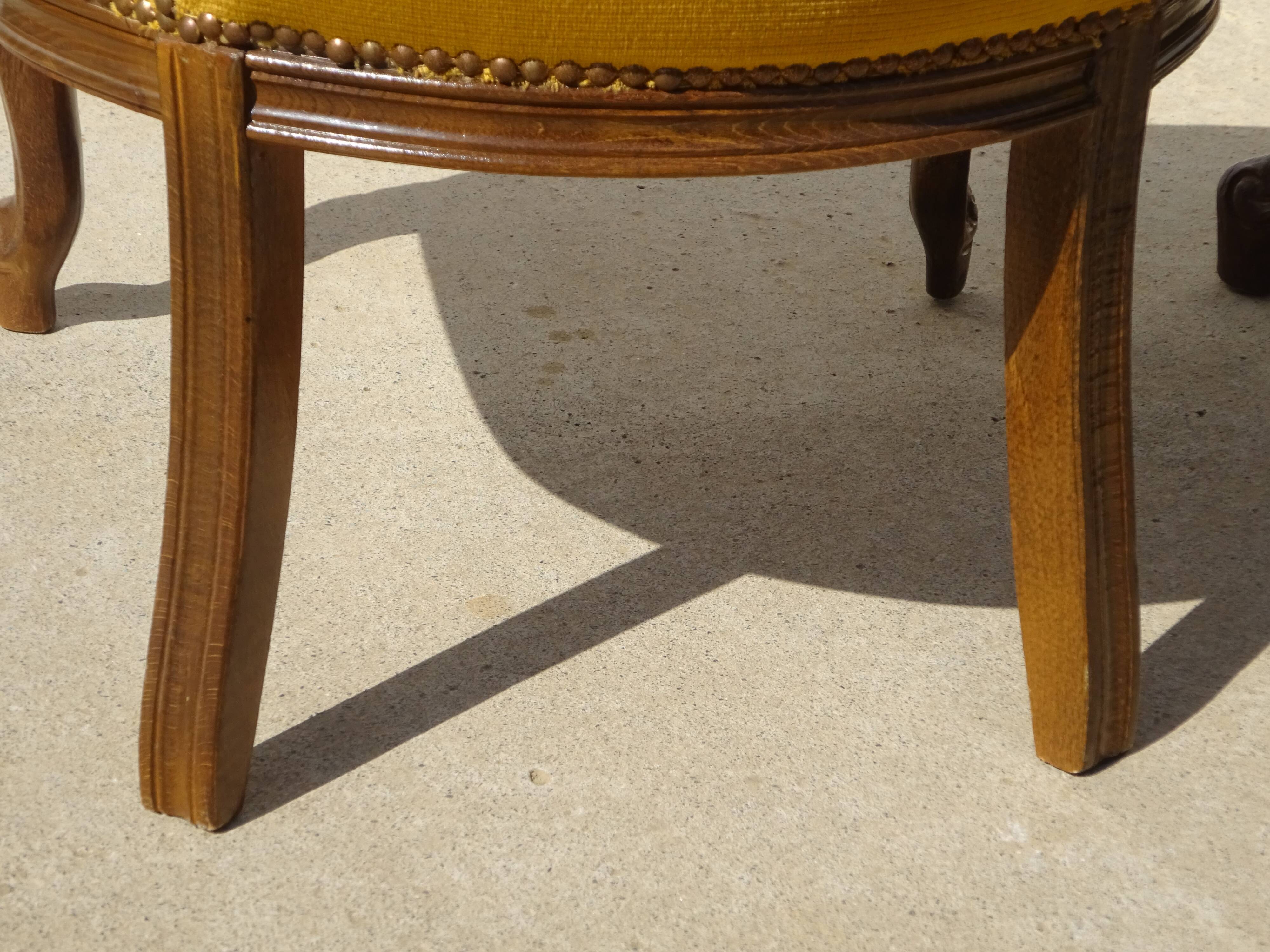 Golden yellow velvet armchairs