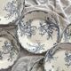 6 “Iris” Clairefontaine ironstone dessert plates