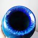Vintage vase Dinis Portugal in turquoise and cobalt blue ceramic, 1970s.