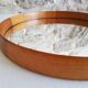 Round teak mirror by Uno and Osten Kristiansson for Luxus Vittsjö, Sweden.