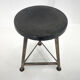 Vintage Industrial Iron Tripod Stool with Original Plastic Seat, 1950's