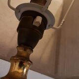 Old brass column and marble base table lamp