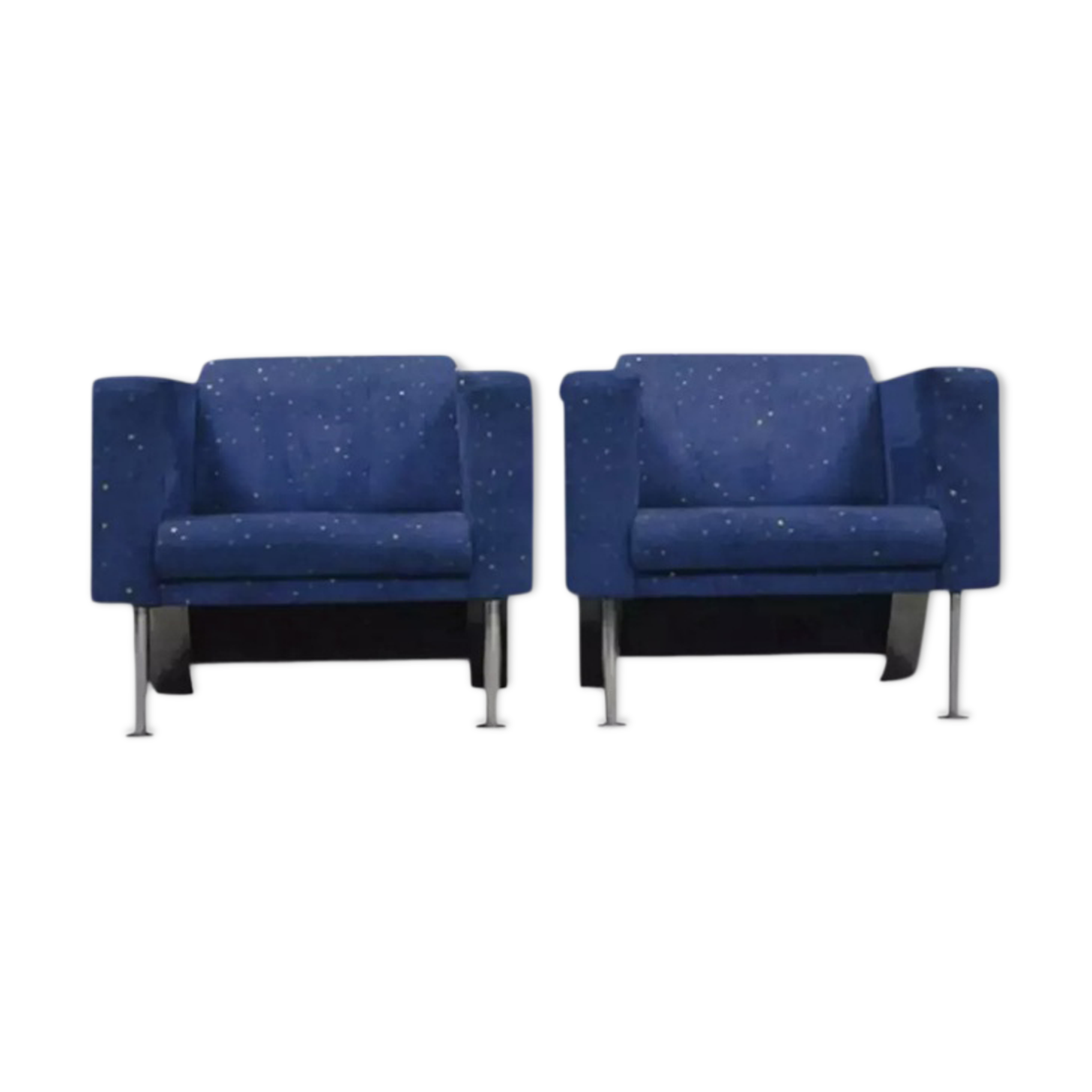 Pair of velvet armchairs, 1970