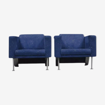 Pair of velvet armchairs, 1970