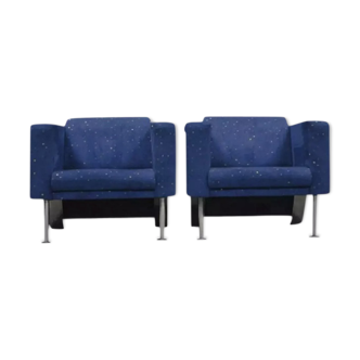 Pair of velvet armchairs, 1970