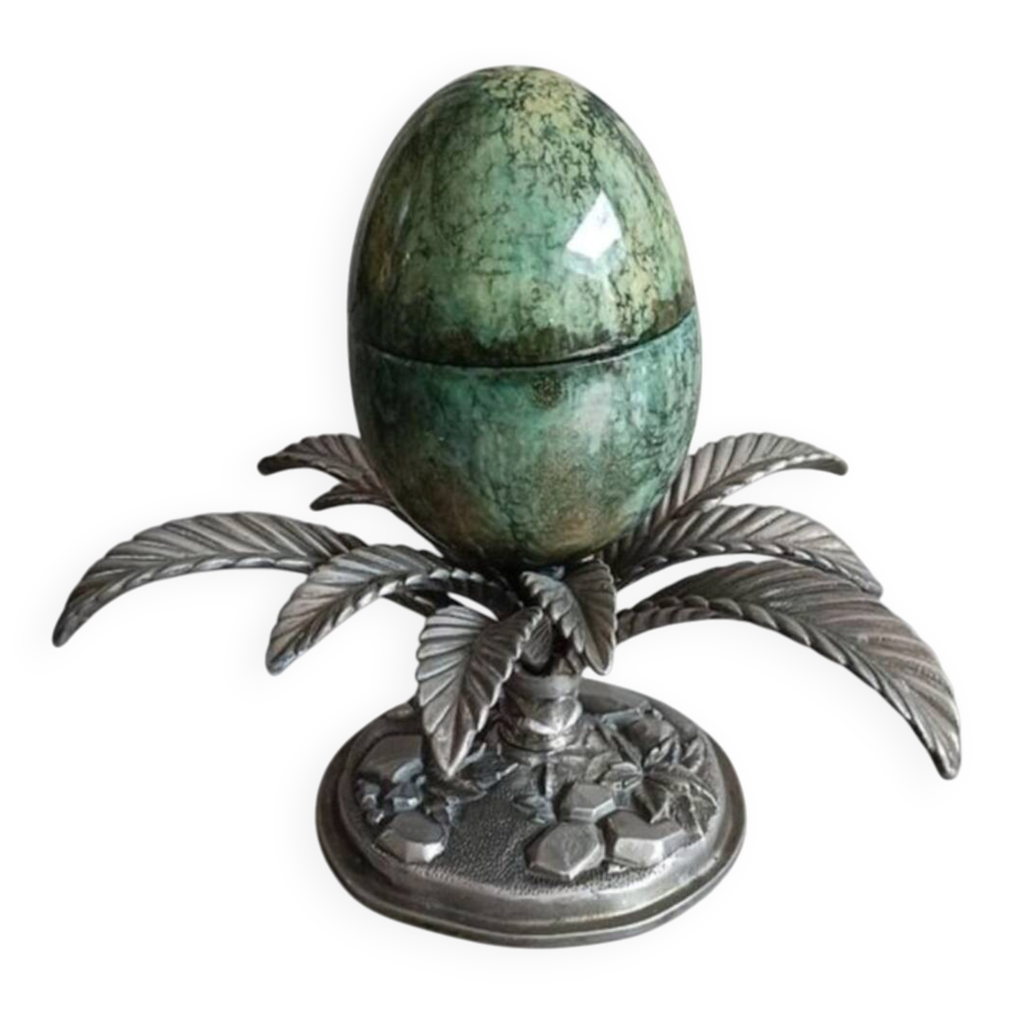 Oeuf en marbre et bronze, Art Déco