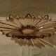 Vintage oval bowl in thick glass, mauve colour.