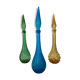 Set of 3 large Empoli decanters from the 60s