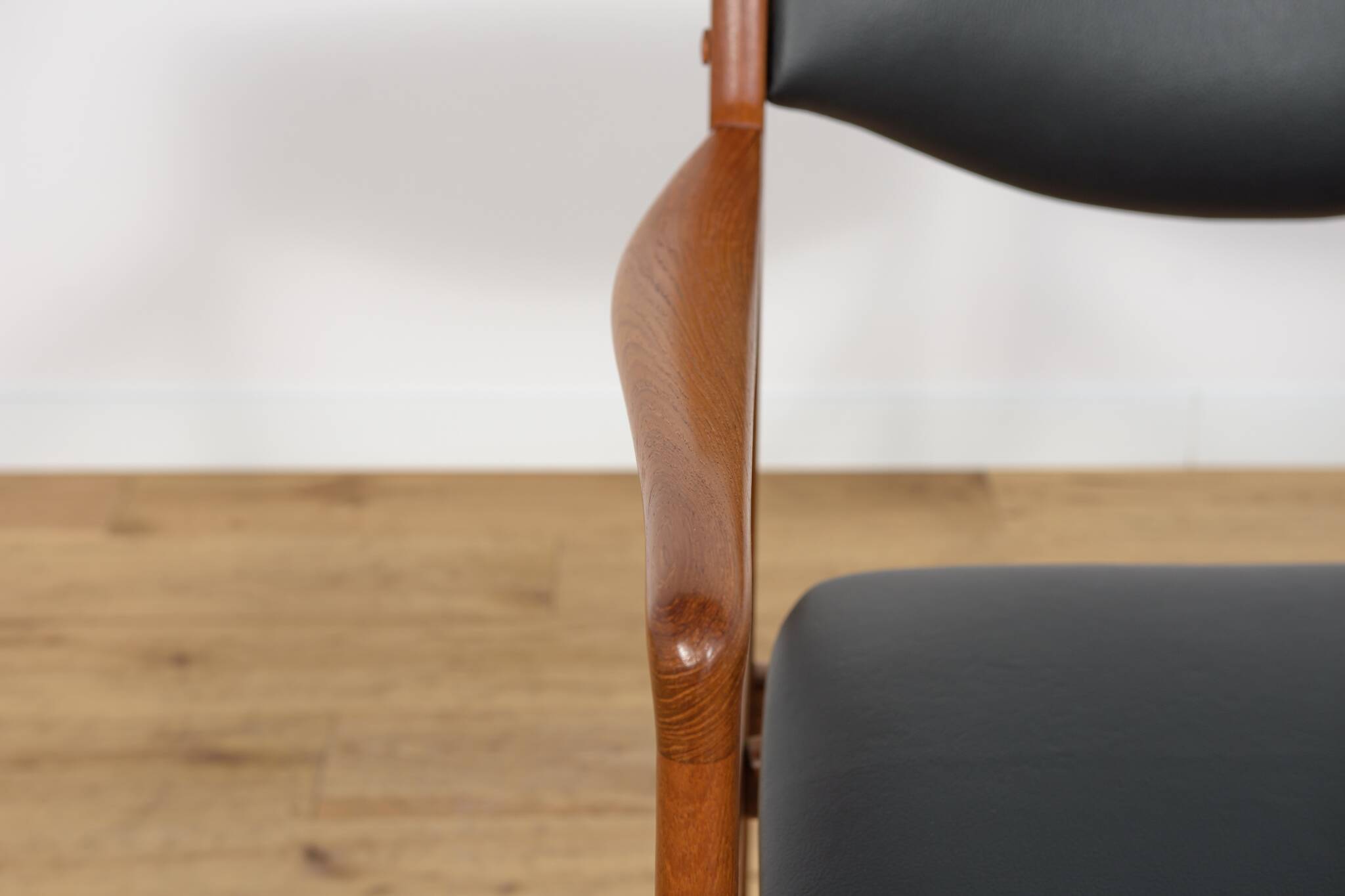 Mid-Century Teak & Leather Armchair, Denmark, 1960s