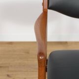 Mid-Century Teak & Leather Armchair, Denmark, 1960s