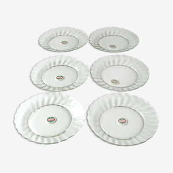 Lot 6 transparent duralex dessert plates