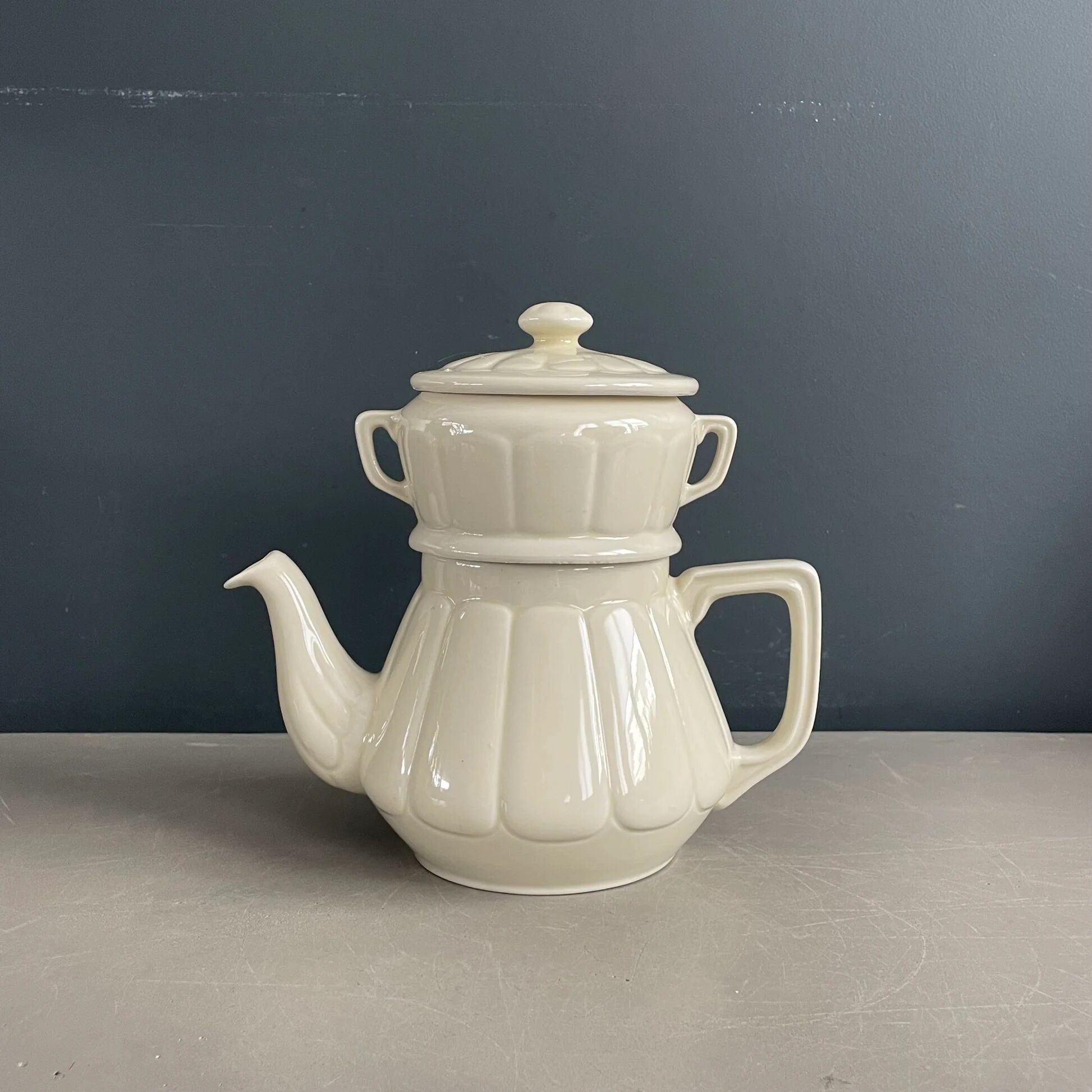 Old coffee pot with ceramic filter