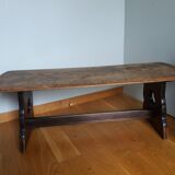Rounded solid wood coffee table