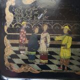 Asian lacquered wood top - late 19th / early 20th century