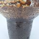 Modernist brutalist standing vase chamotte stoneware shaded brown, ocher, ivory Scandinavian design 1970