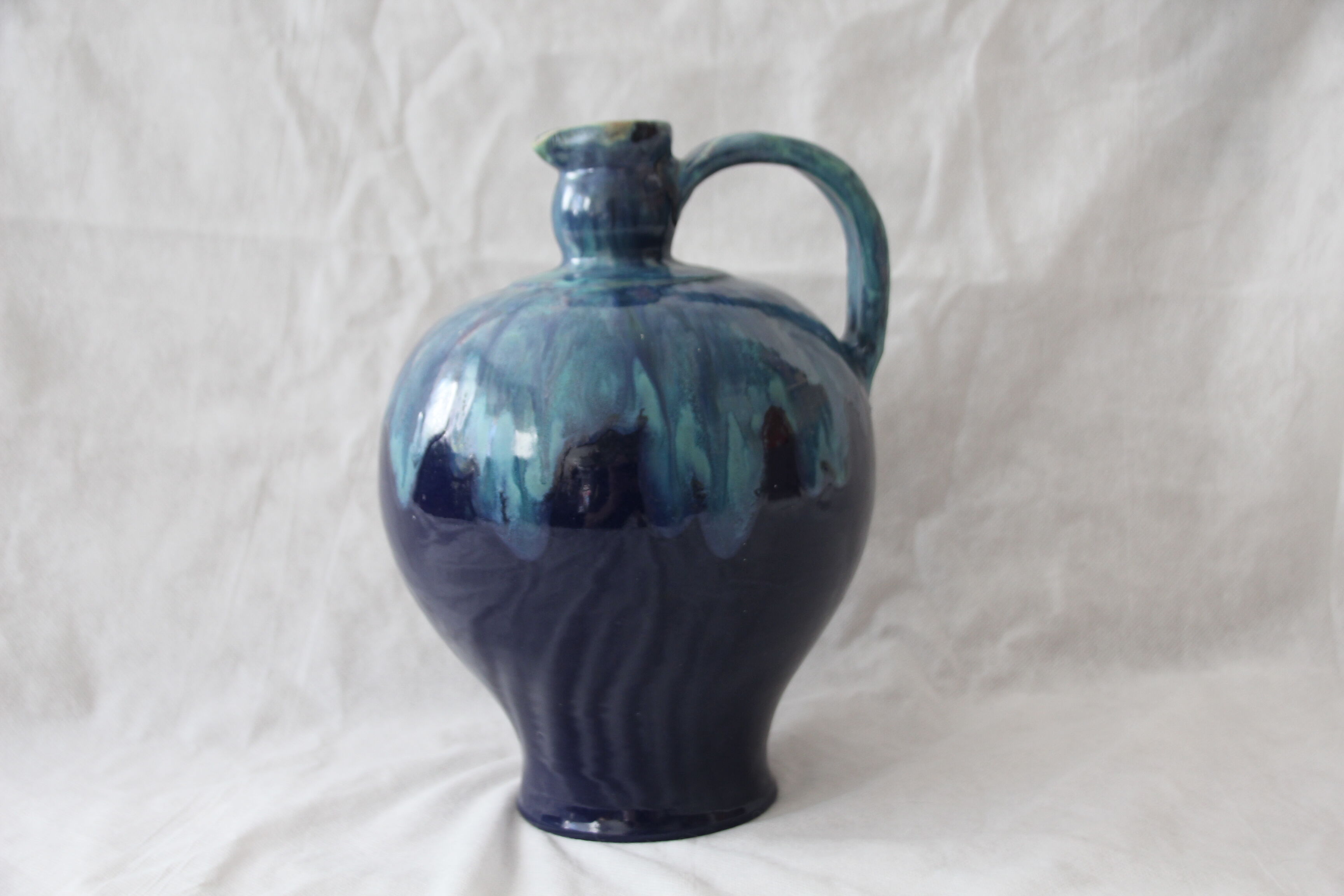 Pichet bleu vase en céramique cab céramique d'art de Bordeaux