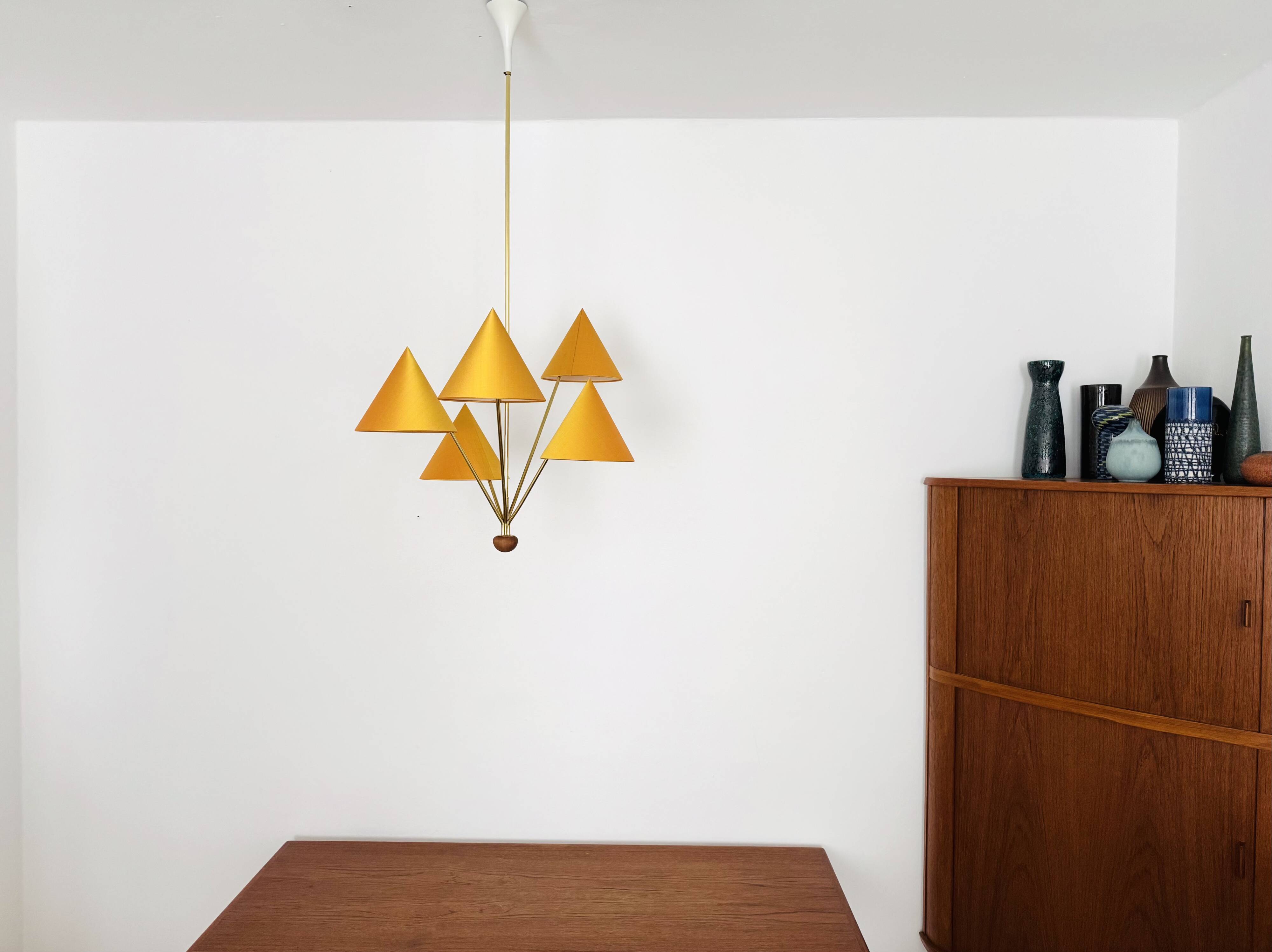 Beautiful Brass Chandelier by Rupert Nikoll