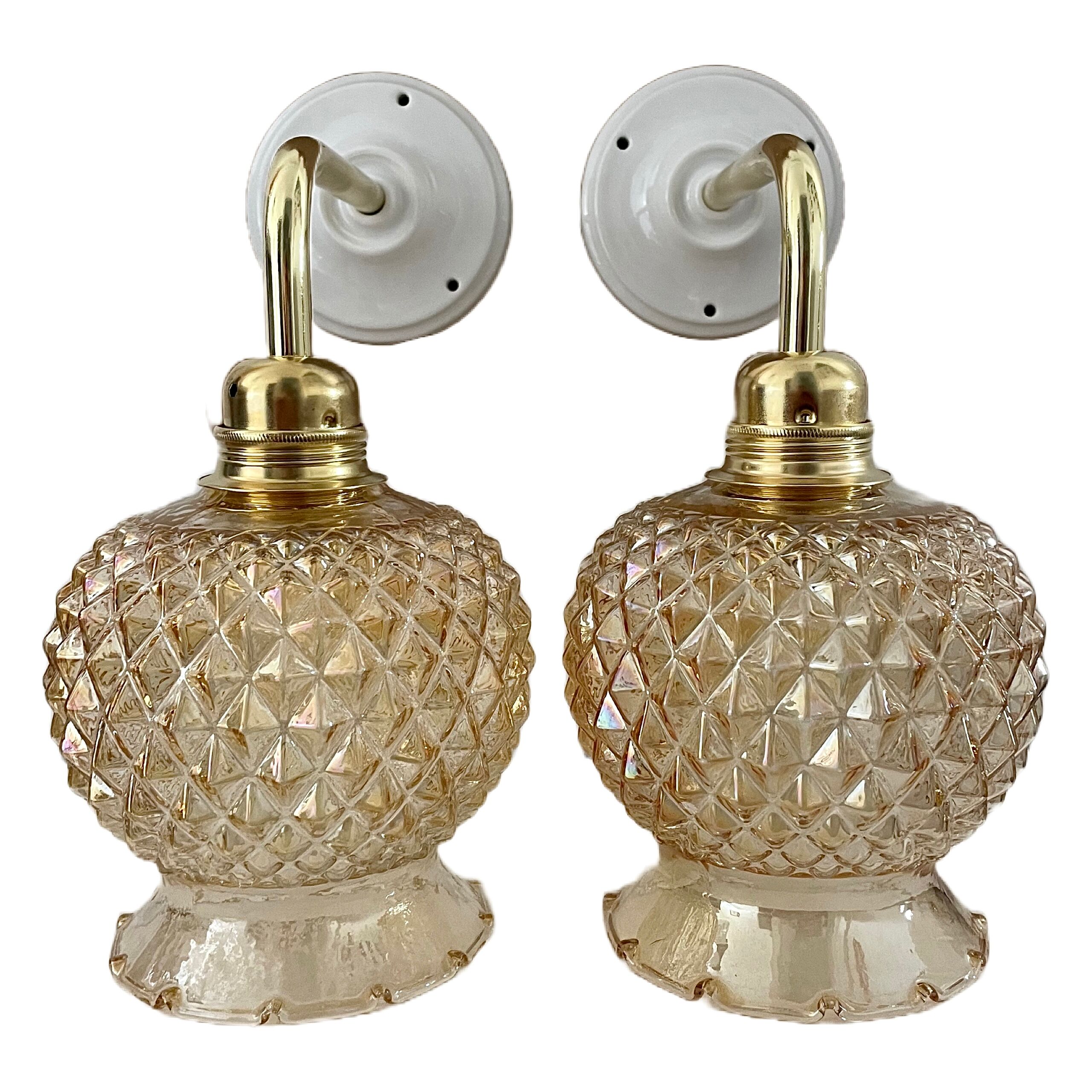 Set of vintage gold wall lights