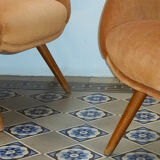 Armchair sculptural vintage 50s copper and restored