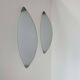 Pair of vintage wall lights, chrome and sandblasted glass, Italy 1980.