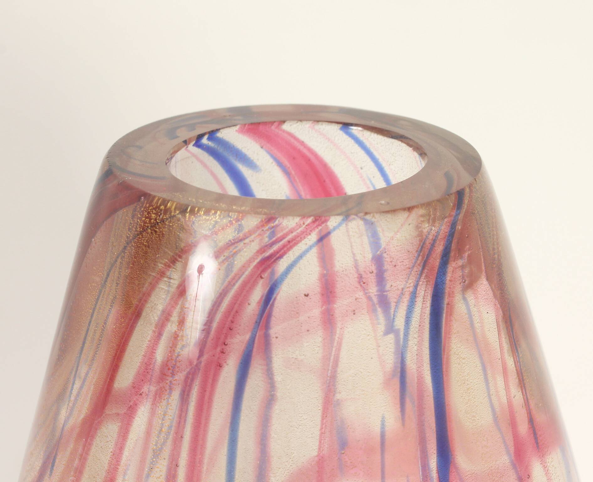 Vase de Murano à lignes colorées, Italie, 1950