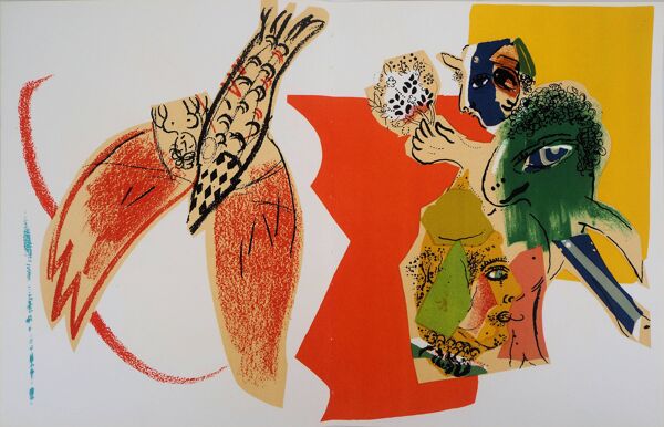 Marc chagall : rêve au cirque - lithographie originale