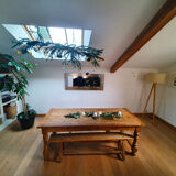 Table ancienne de ferme en chêne 8-10 personnes