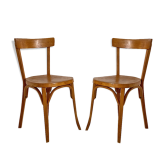 Pair of baumann vintage bistro chairs 50's