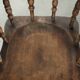 Set of four wooden English antique pub/captain chairs from the 19th century