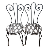 2 chaises fer forgé d’époque