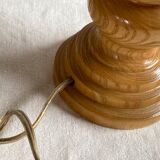 Wooden foot lamp rattan lampshade