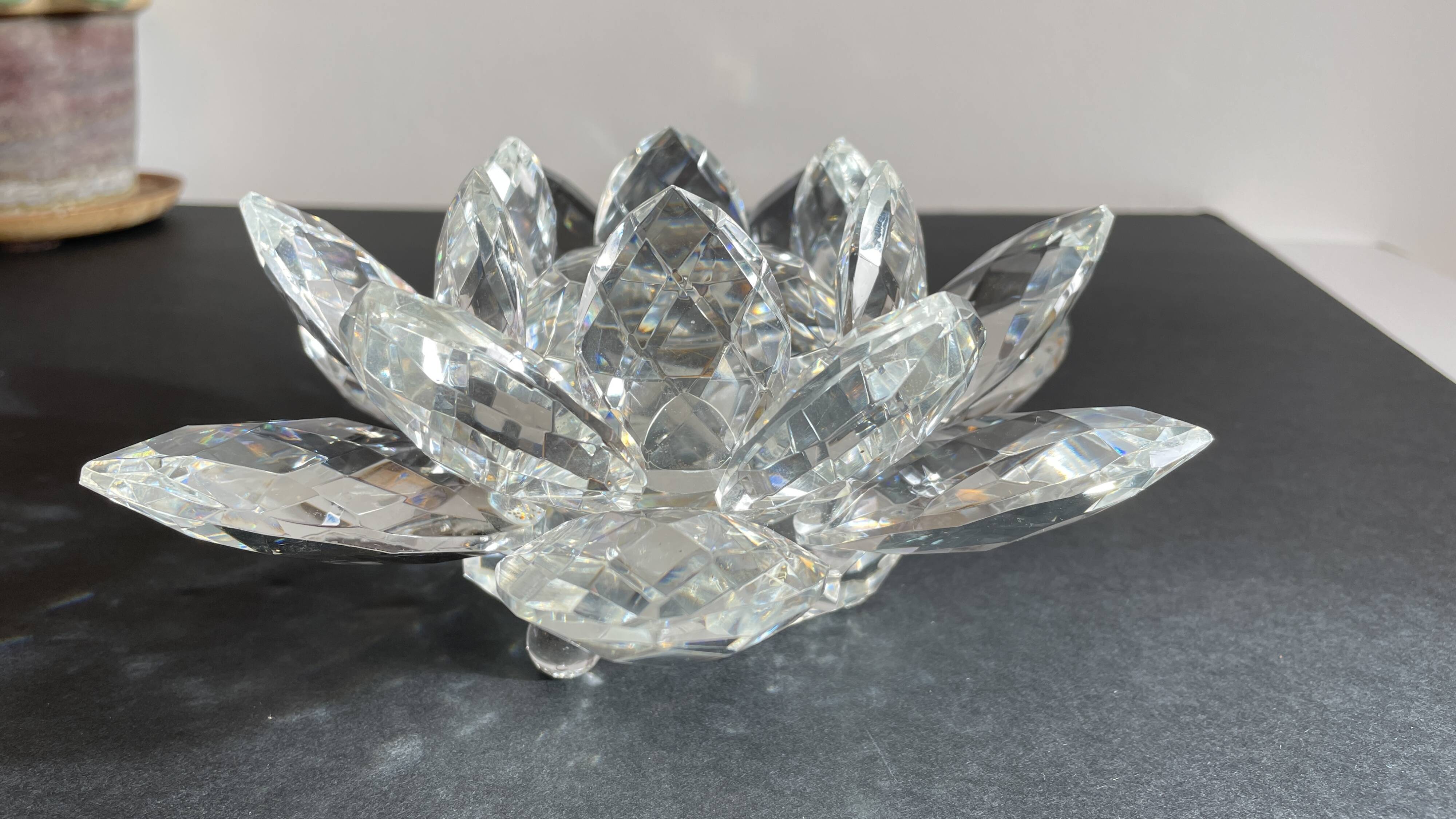 Crystal Flower Paperweight Sculpture