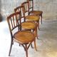 4 chairs Baumann bistrot 1925 sitting wood, "patina bistro of the corner"