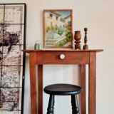Wooden farmhouse table and drawer