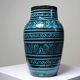 Small Safi vase, Moroccan vintage turquoise handcrafted pottery