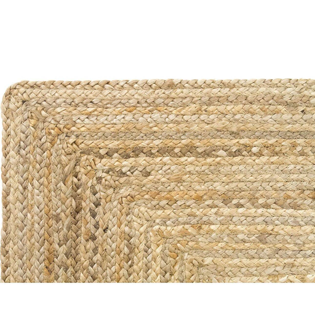 Natural Jute Rug, Alhambra Natural Color, 100% Jute Fiber Rug, Hand Braided