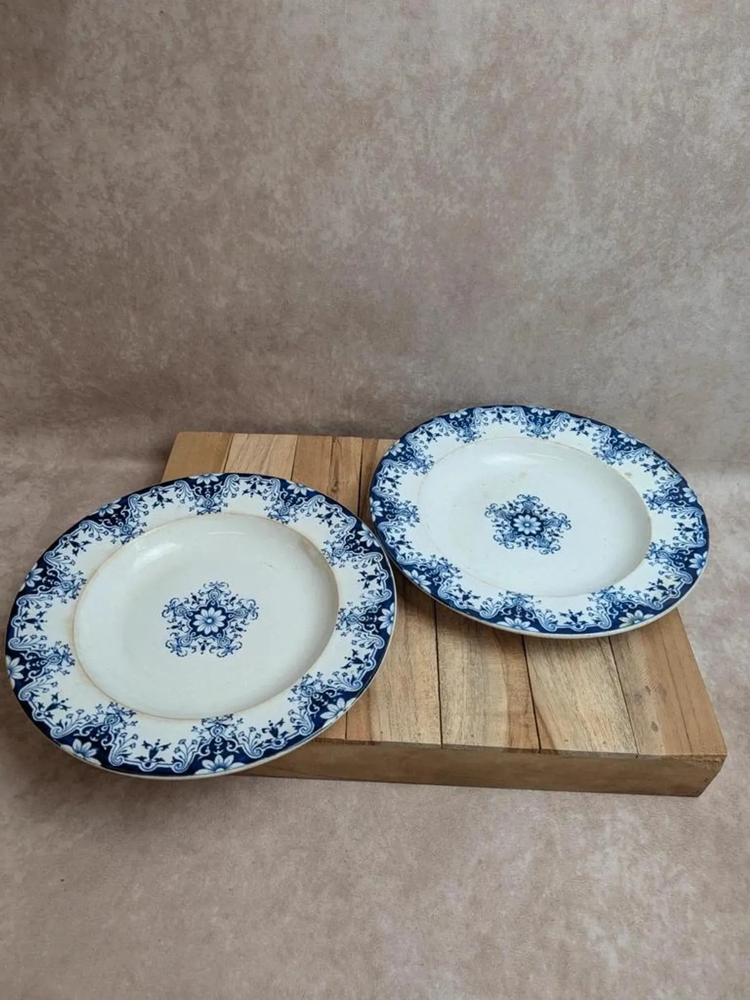 Set of 2 deep plates in ironstone Jules Vieillard Bordeaux – Rouen