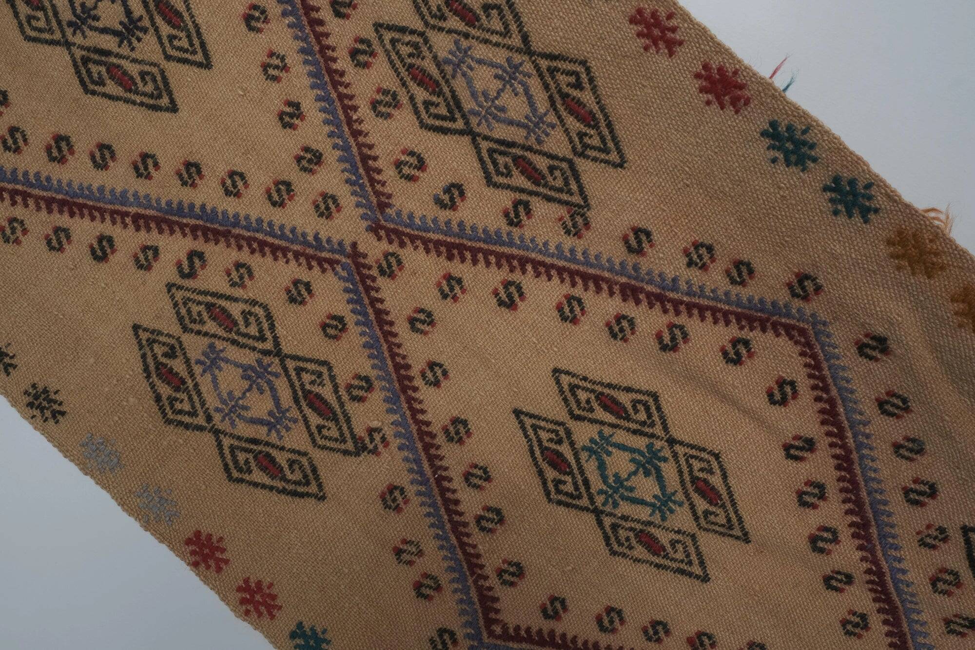 Vintage Turkish hallway rug 52x457 cm
