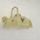 Vintage beige glass wall lamp redesign kitchen gooseneck brass light 1950's