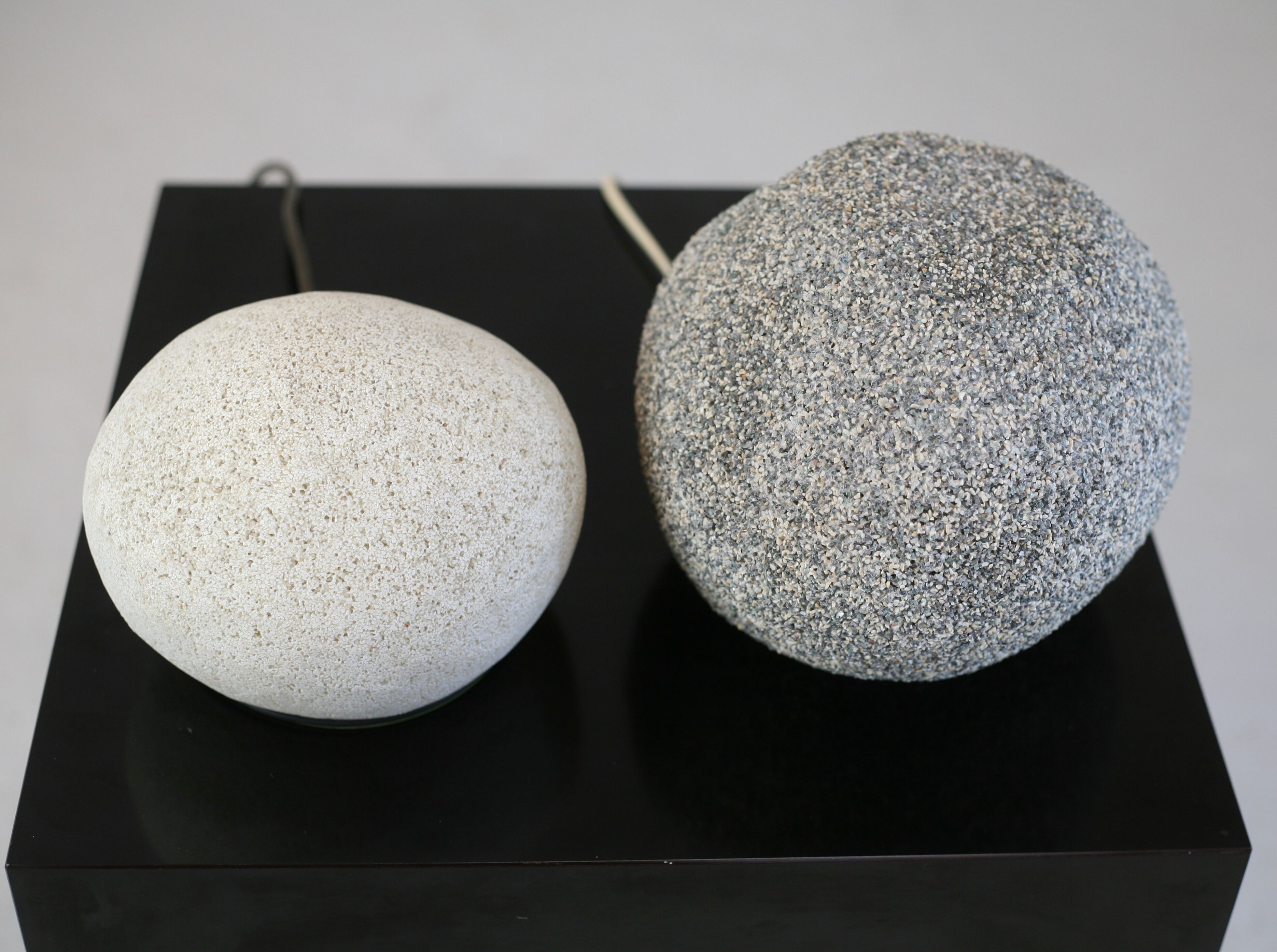 Pair of lamp "pebble". Resin. France, circa 1970