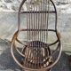 Pair of vintage rattan swivel chairs
