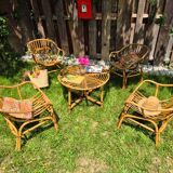 Vintage rattan lounge