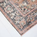 4x7 Antique Brunt Orange Brown Turkish Vintage Rug, 113x202Cm