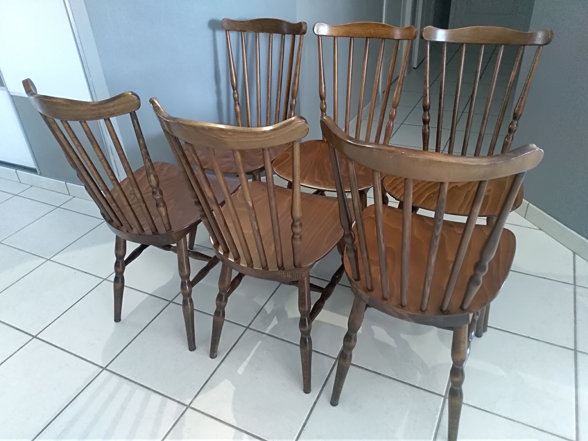 Suite of 6 Chairs by Bistrot Baumann Tacomaacoma 1970