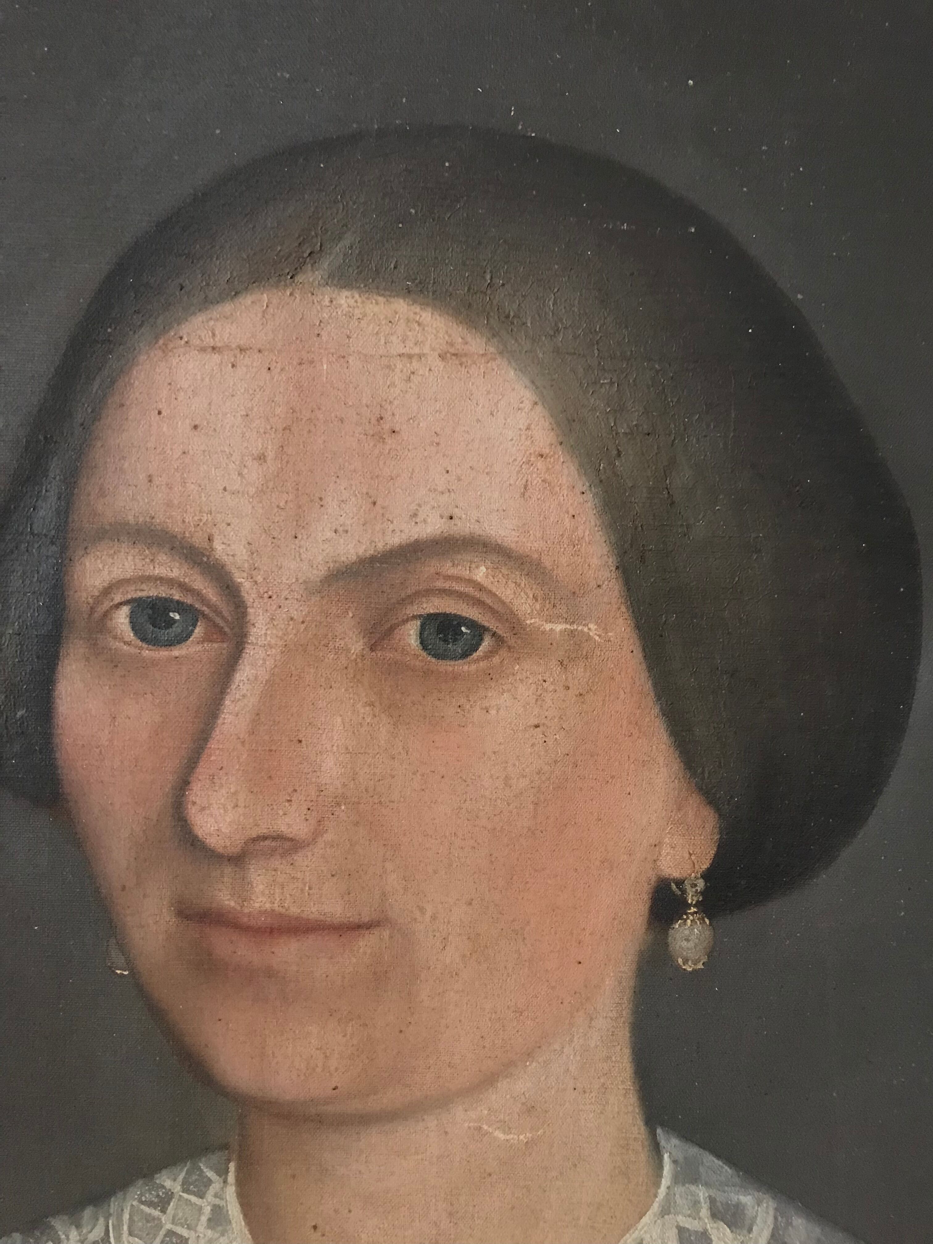 Portrait of a woman oil on canvas 19th