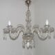 French antique glass and crystal barley twist three-armed four-light chandelier 5135
