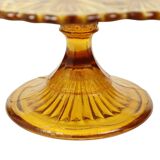 Art Deco Amber Cake Stand Depression Glass 31cm